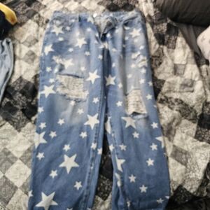 Brand new jeans with stars